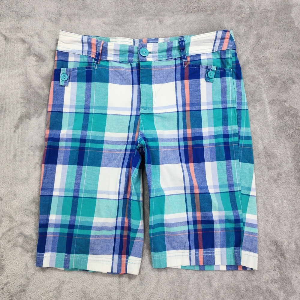 St. John's Bay Shorts Womens 6 Multicolor‎ Plaid Bermuda Stretch Casual Summer